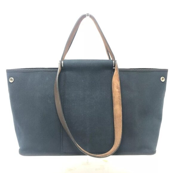 HERMES Kavac Elan PM Shoulder Bag Tote Bag Leather/Canvas Black/SilverHardware - Picture 1 of 16